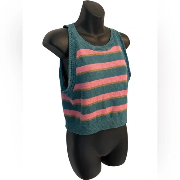 Madewell striped cropped sweater tank size large - Picture 6 of 11